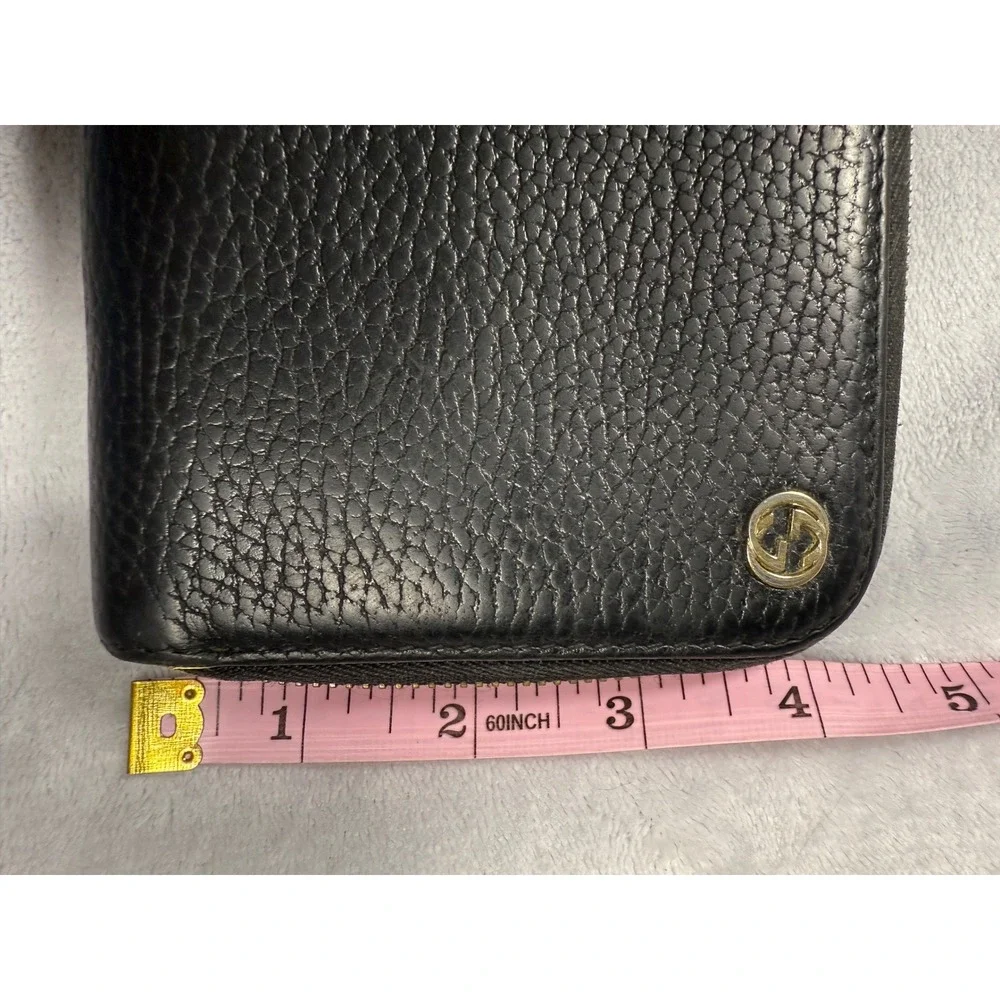 Gucci Black Leather Interlocking G Zip‎ Wallet